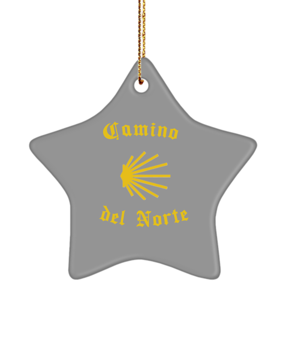 Camino del Norte Seashell Christmas Ornament 3" Heart, Star, or Oval