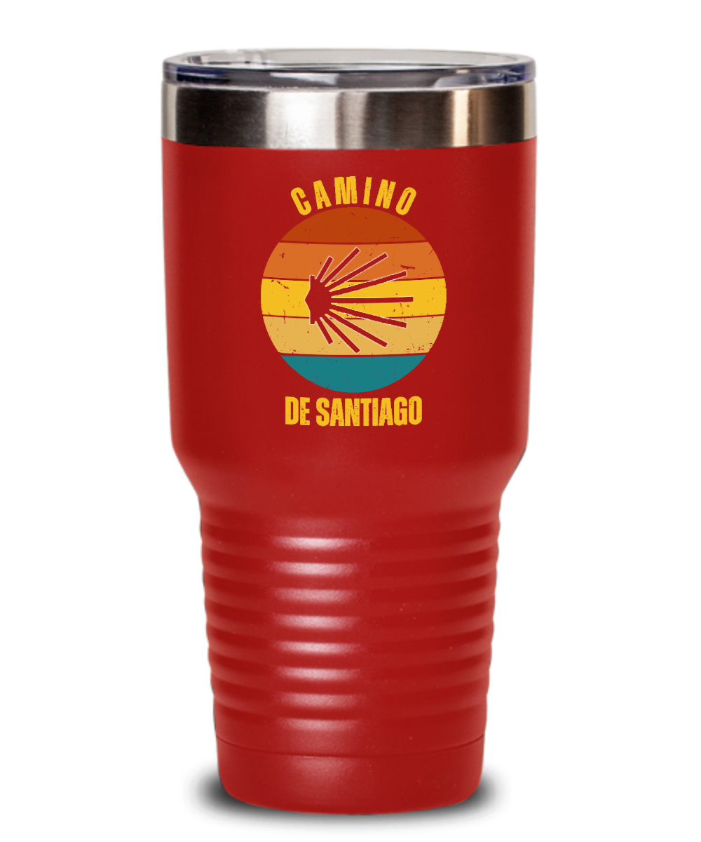 Camino de Santiago Seashell Tumbler Gift, Stainless Steel with Powder Finish, 20 or 30 oz.