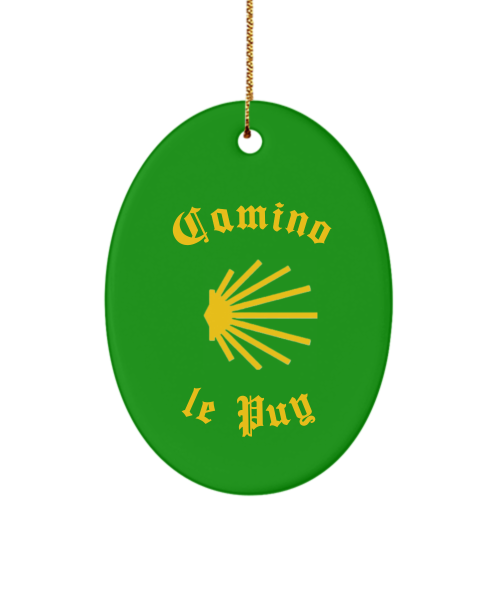 Camino de Santiago Christmas Ornament Seashell le Puy 3" Ceramic, Heart, Star, or Oval