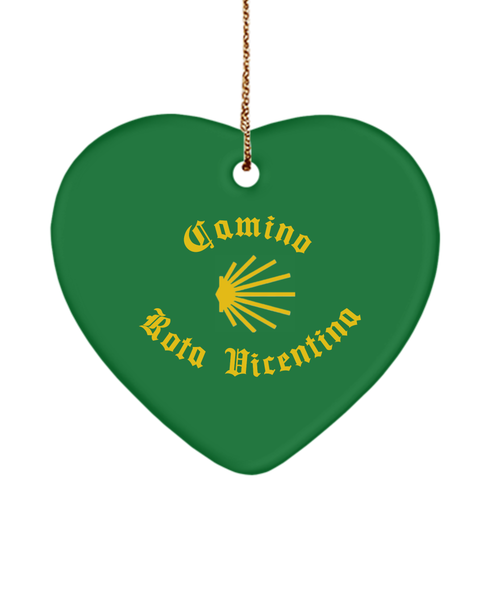 Camino de Santiago Christmas Ornament Seashell Rota Vicentina 3" Ceramic, Star, Heart, or Oval