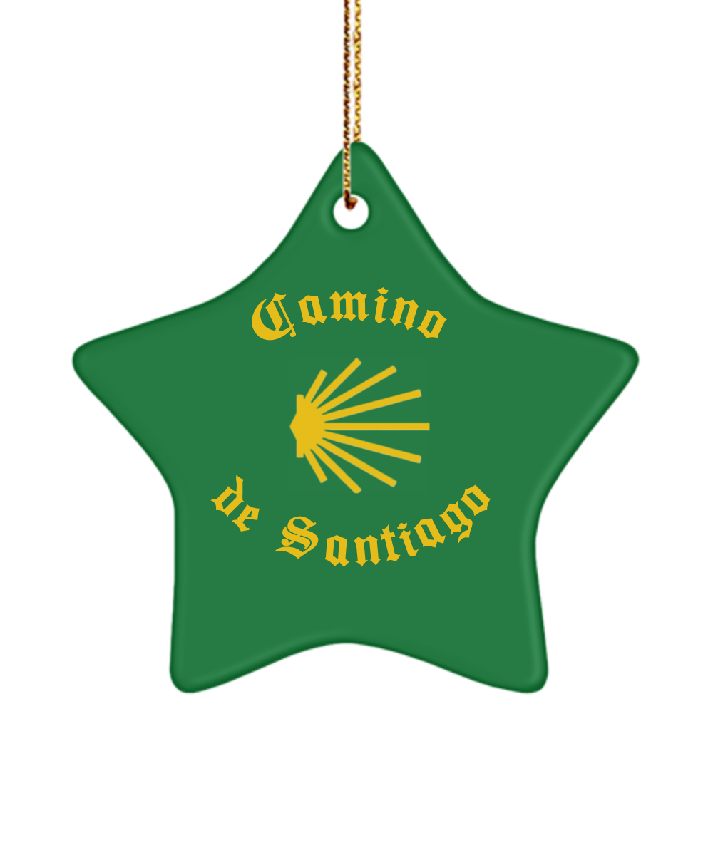 Camino de Santiago Christmas Ornament 3"  Christmas Green Star