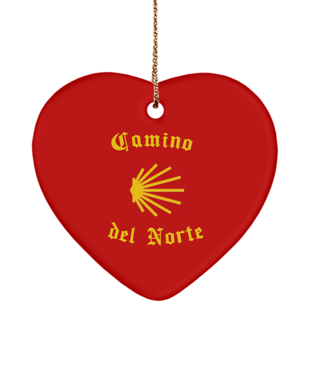 Camino del Norte Seashell Christmas Ornament 3" Heart, Star, or Oval