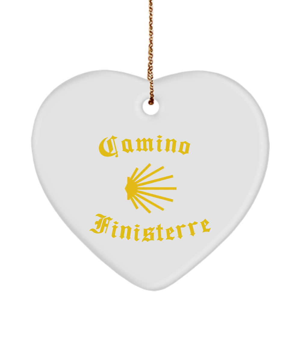 Camino de Santiago Christmas Ornament Seashell Finisterre 3" Ceramic Star, Heart, or Oval