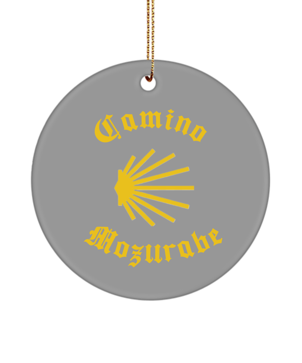 Camino de Santiago Christmas Ornament Seashell Mozarabe, 3" Round, Ceramic